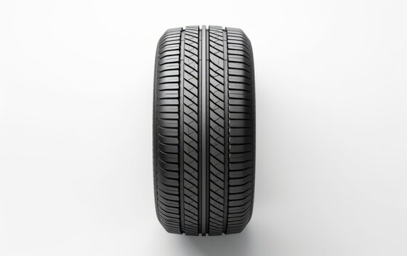 Tire, top view on a white background. Beautiful illustration picture. Generative AI