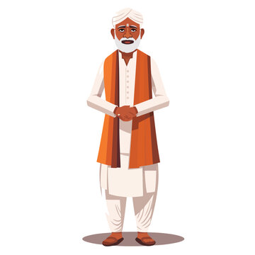 indian man vector flat minimalistic isolated illustration