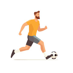 Fototapeta na wymiar man playing soccer vector flat minimalistic isolated illustration