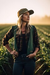shot of a young female farmer standing next to her crops