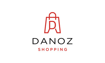 Vector d letter shop shopping bag logo vector suitable for shopping logo