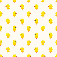 Cute yellow ducks seamless pattern