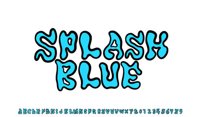 creative font design ,alphabet,number and splash elements