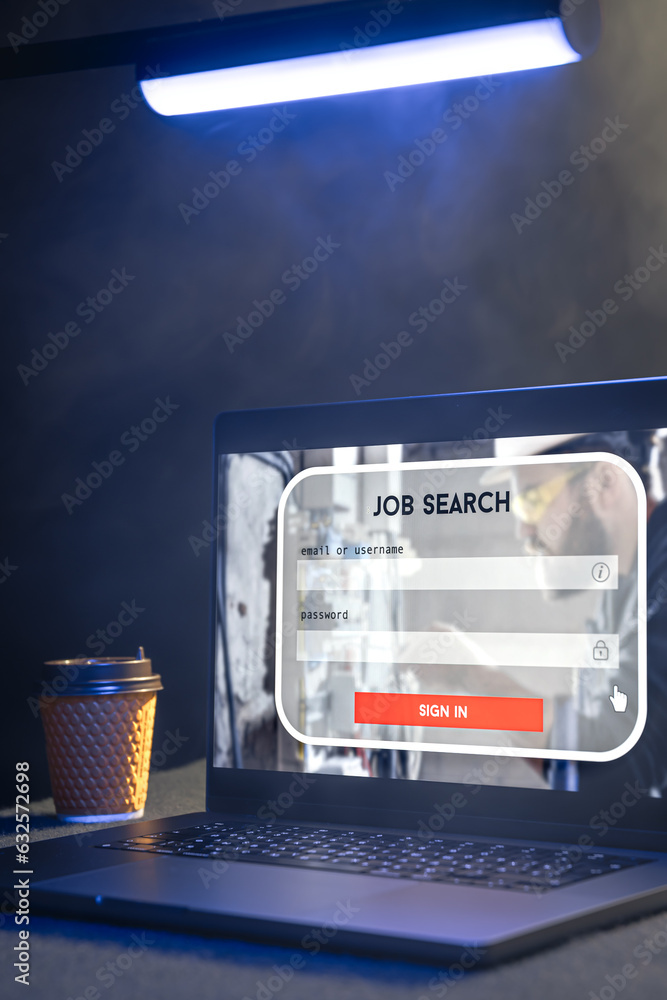 Canvas Prints job search in computer application, search for new vacancies on website.