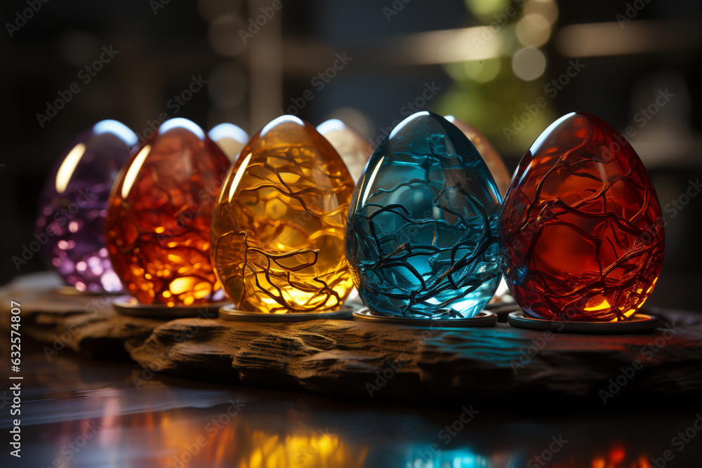 Poster A series of images capturing the hatching process in sequence, showcasing the gradual emergence of the hatchling from the eggshell.  Generative AI technology.