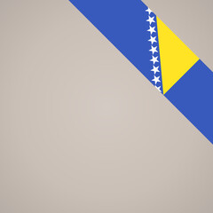 Corner ribbon flag of Bosnia and Herzegovina