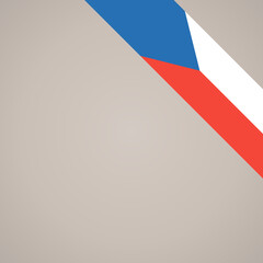 Corner ribbon flag of Czech Republic