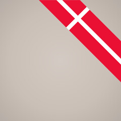 Corner ribbon flag of Denmark