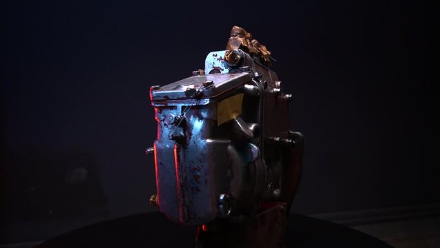 an old high-pressure diesel pump from a tractor after repair and adjustment