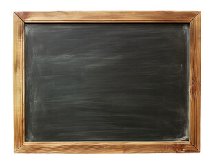 Fototapeta Blank blackboard in wooden frame isolated on transparent or white background, png obraz