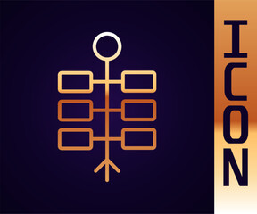 Gold line Firework icon isolated on black background. Concept of fun party. Explosive pyrotechnic symbol. Lighting firecrackers. Vector