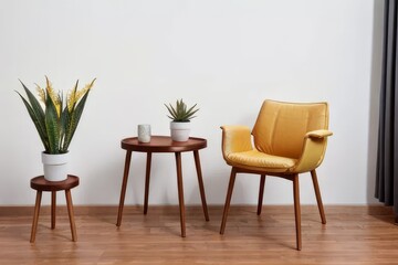 two chairs and table in a room