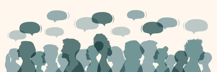 People with chat bubbles. 