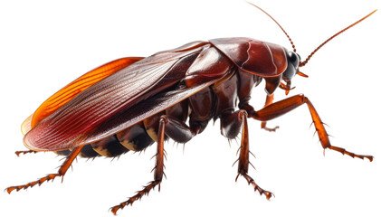 Insect in close up in side view with transparent background. Generative AI