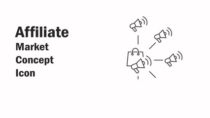 Affiliate / Inbound Social Media Marketing Animation icon Concept 4K for web, app, UIUX.
