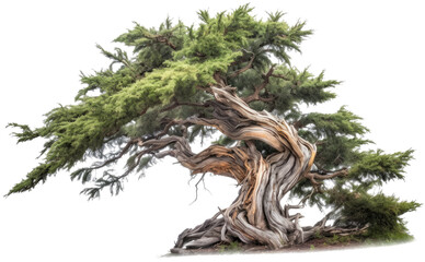 Old cedar tree with transparent background