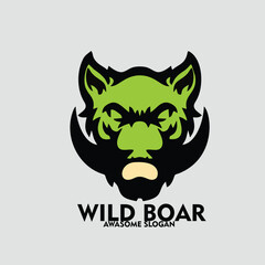 Design logo mascot icon character wild boar