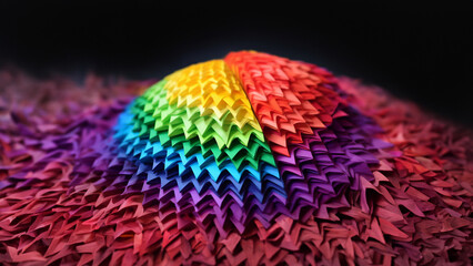 Abstrakter Hintergrund Motiv für Drucksachen und Webdesign in bunten fraktalen Mosaik Farben, ai generativ