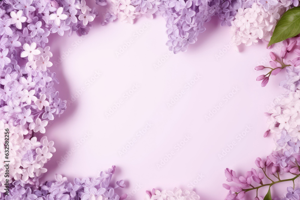 Poster frame of lilac color lilac color background, empty space. generative ai