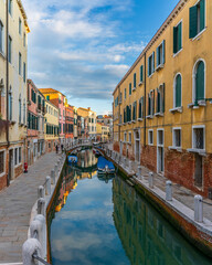 Fototapeta na wymiar Venice canal side view in Italy