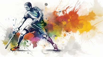 Abstract Sport Background with brush strokes and paint splatters