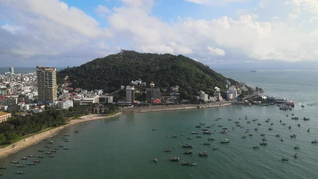 The aerial view of Vung Tau in Vietnam