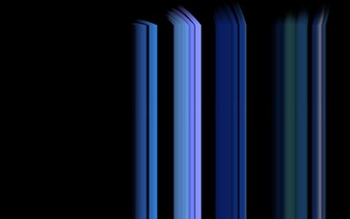 Abstract luxury glowing lines curved overlapping on dark blue background. Template premium award design. Vector illustration
