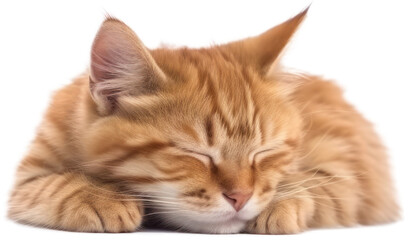 Sleeping cat with transparent background