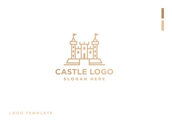 Castel Logo template in minimalist line art style