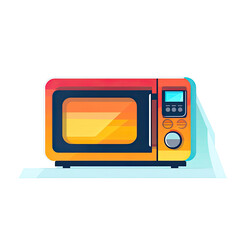Flat Illustration of a Stylish Microwave Oven