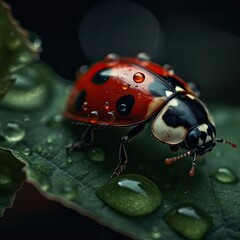 Fototapeta premium ladybug on a leaf