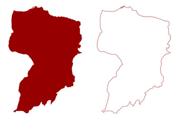 Liestal District (Switzerland, Swiss Confederation, Canton of Basel-Landschaft or Basel-Country, Baselland or Baselbiet) map vector illustration, scribble sketch Bezirk Liestal map