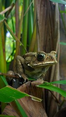 frog looking at the camera