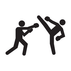 Taekwondo player icon. Olympic athlete icon.
