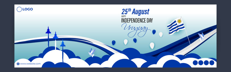 Vector illustration of Uruguay Independence Day social media story feed template