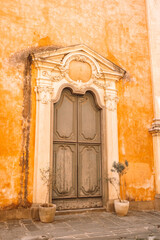 Fototapeta na wymiar Pisa, Italy - March 18, 2023: Santa Apollonia church, facade. The building was erected in the 15th century and then rebuilt in 1612. High quality photo