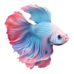 Fototapeta premium Siamese fighting fish alone against transparent background