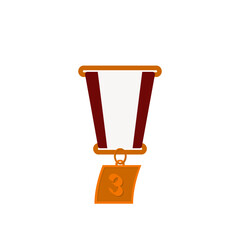 Bronze Medal Third Place Ribbon Basic Shape
