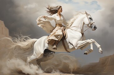Obraz na płótnie Canvas Rider in action, man riding a horse, equestrian sport, equestrian theme