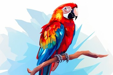 Obraz premium Macaw parrot bird illustration on isolated background ai generated 