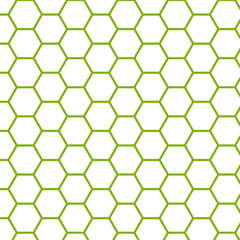 Seamless pattern hexagonal honeycombs by columns in green color