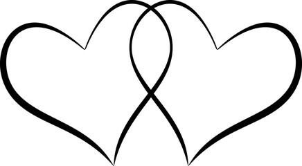 Two Hearts Elegant Logo Illustration - 632599407