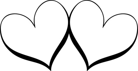 Two Hearts Elegant Logo Illustration - 632599418