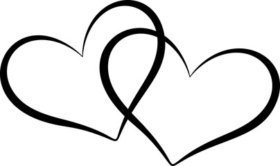 Two Hearts Elegant Logo Illustration - 632599423