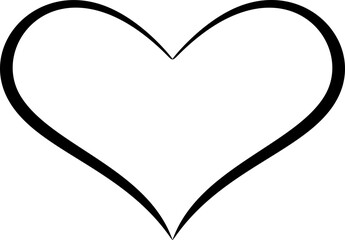 Elegant Black Heart Outline Vector Icon for Logo