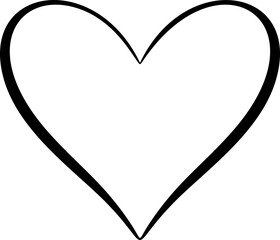 Elegant Black Heart Outline Vector Icon for Logo