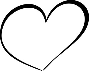 Elegant Black Heart Outline Vector Icon for Logo