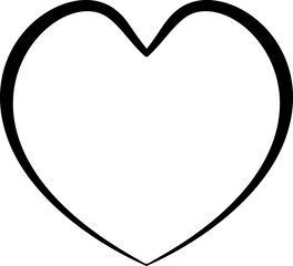 Elegant Black Heart Outline Vector Icon for Logo - 632600658