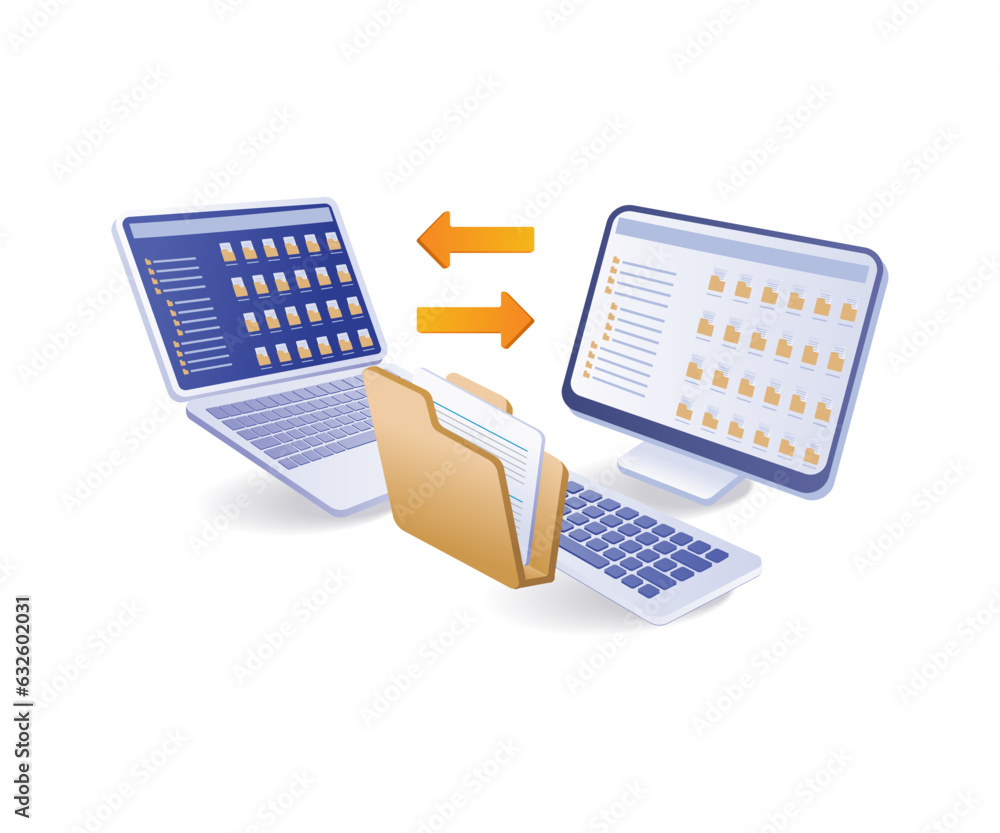 Poster transfer data folders between devices