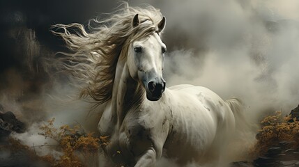 Fototapeta na wymiar white horse , ai generative